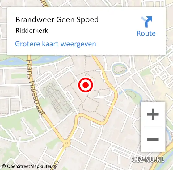 Locatie op kaart van de 112 melding: Brandweer Geen Spoed Naar Ridderkerk op 17 oktober 2024 18:17