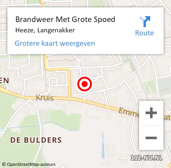 Locatie op kaart van de 112 melding: Brandweer Met Grote Spoed Naar Heeze, Langenakker op 17 oktober 2024 18:19