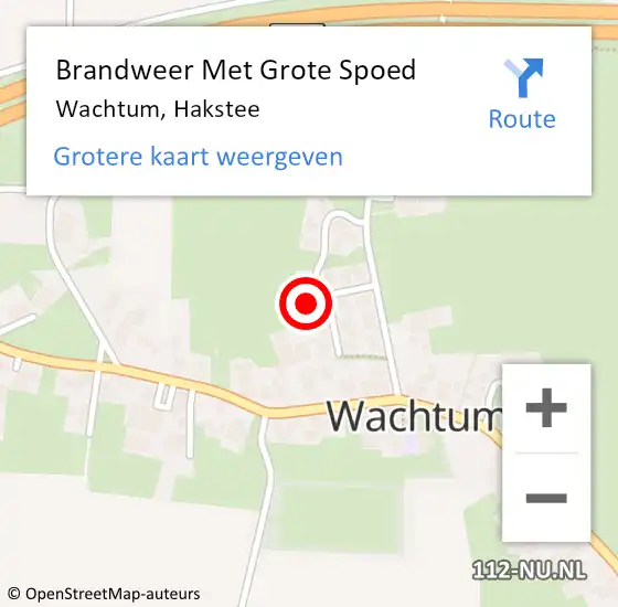 Locatie op kaart van de 112 melding: Brandweer Met Grote Spoed Naar Wachtum, Hakstee op 17 oktober 2024 20:18