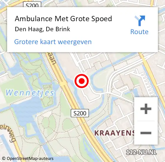 Locatie op kaart van de 112 melding: Ambulance Met Grote Spoed Naar Den Haag, De Brink op 17 oktober 2024 20:18