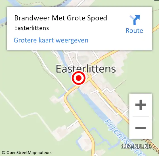 Locatie op kaart van de 112 melding: Brandweer Met Grote Spoed Naar Easterlittens op 17 oktober 2024 20:32