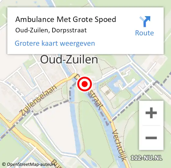 Locatie op kaart van de 112 melding: Ambulance Met Grote Spoed Naar Oud-Zuilen, Dorpsstraat op 23 oktober 2014 19:23