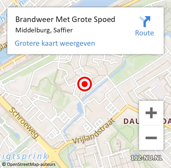 Locatie op kaart van de 112 melding: Brandweer Met Grote Spoed Naar Middelburg, Saffier op 17 oktober 2024 21:07