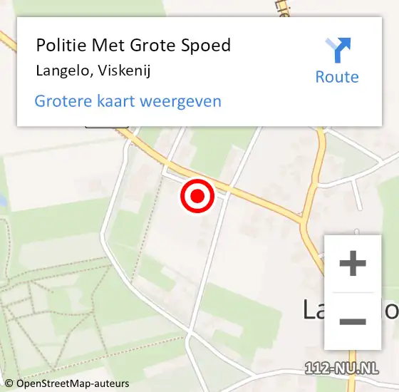 Locatie op kaart van de 112 melding: Politie Met Grote Spoed Naar Langelo, Viskenij op 17 oktober 2024 21:10