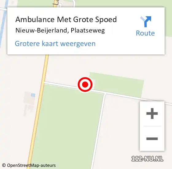 Locatie op kaart van de 112 melding: Ambulance Met Grote Spoed Naar Nieuw-Beijerland, Plaatseweg op 17 oktober 2024 21:12