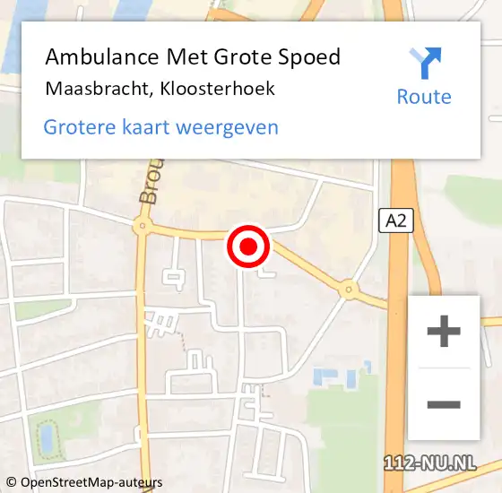 Locatie op kaart van de 112 melding: Ambulance Met Grote Spoed Naar Maasbracht, Kloosterhoek op 17 oktober 2024 21:15