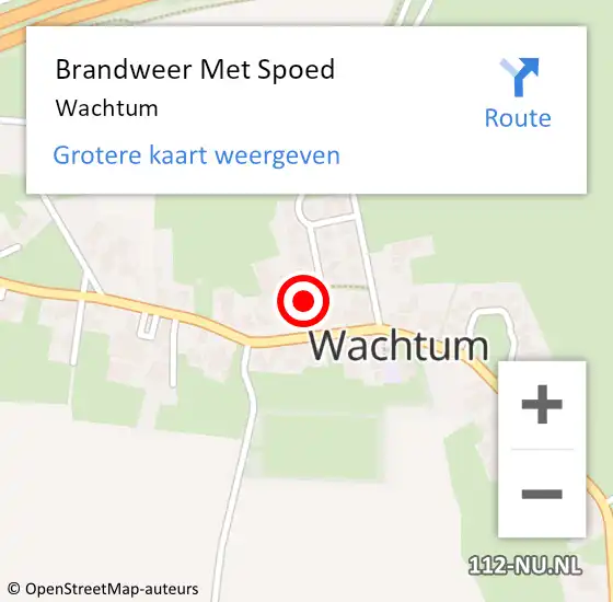 Locatie op kaart van de 112 melding: Brandweer Met Spoed Naar Wachtum op 17 oktober 2024 21:36