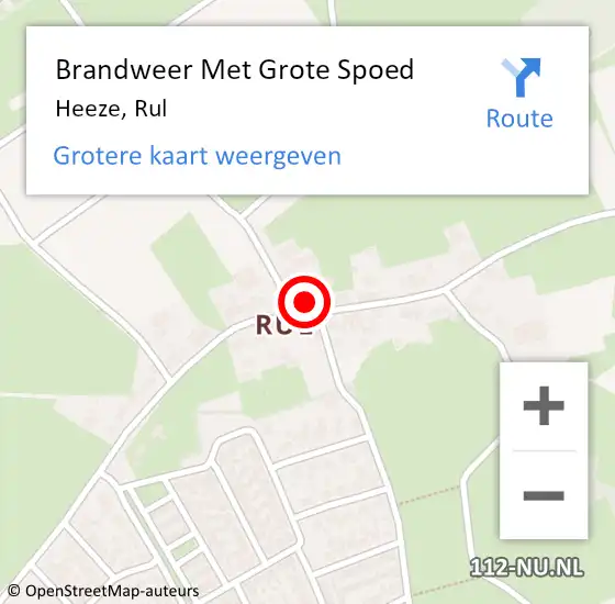 Locatie op kaart van de 112 melding: Brandweer Met Grote Spoed Naar Heeze, Rul op 17 oktober 2024 22:27