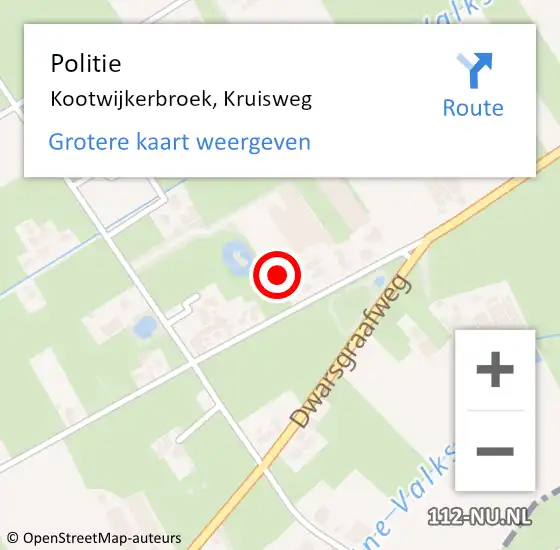 Locatie op kaart van de 112 melding: Politie Kootwijkerbroek, Kruisweg op 17 oktober 2024 23:17