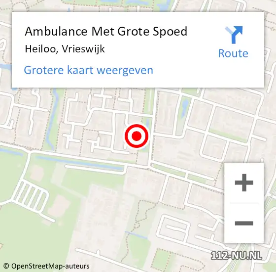 Locatie op kaart van de 112 melding: Ambulance Met Grote Spoed Naar Heiloo, Vrieswijk op 23 oktober 2014 19:34