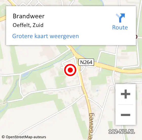 Locatie op kaart van de 112 melding: Brandweer Oeffelt, Zuid op 23 oktober 2014 19:34