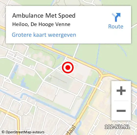 Locatie op kaart van de 112 melding: Ambulance Met Spoed Naar Heiloo, De Hooge Venne op 18 oktober 2024 02:01