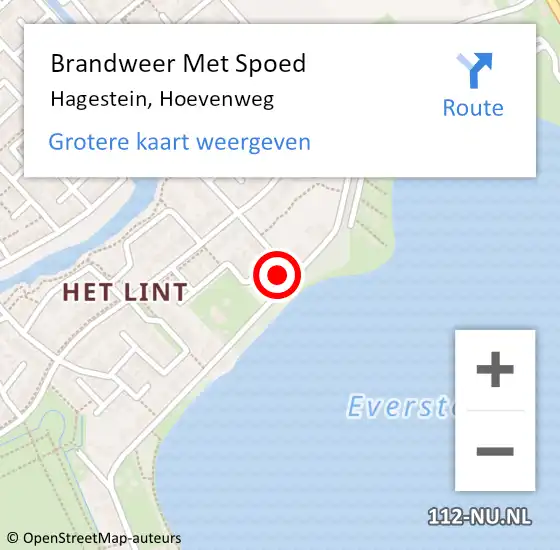 Locatie op kaart van de 112 melding: Brandweer Met Spoed Naar Hagestein, Hoevenweg op 18 oktober 2024 02:04