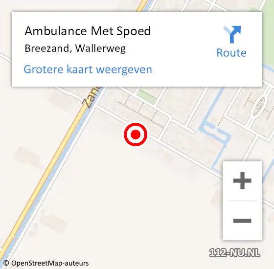 Locatie op kaart van de 112 melding: Ambulance Met Spoed Naar Breezand, Wallerweg op 18 oktober 2024 02:58