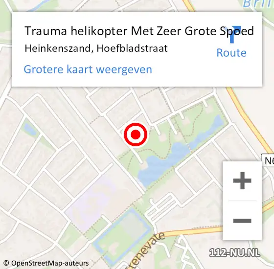 Locatie op kaart van de 112 melding: Trauma helikopter Met Zeer Grote Spoed Naar Heinkenszand, Hoefbladstraat op 18 oktober 2024 07:22