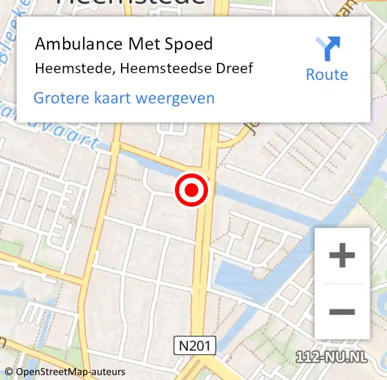 Locatie op kaart van de 112 melding: Ambulance Met Spoed Naar Heemstede, Heemsteedse Dreef op 18 oktober 2024 08:09