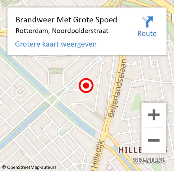 Locatie op kaart van de 112 melding: Brandweer Met Grote Spoed Naar Rotterdam, Noordpolderstraat op 18 oktober 2024 08:27