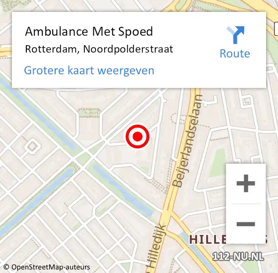 Locatie op kaart van de 112 melding: Ambulance Met Spoed Naar Rotterdam, Noordpolderstraat op 18 oktober 2024 08:37