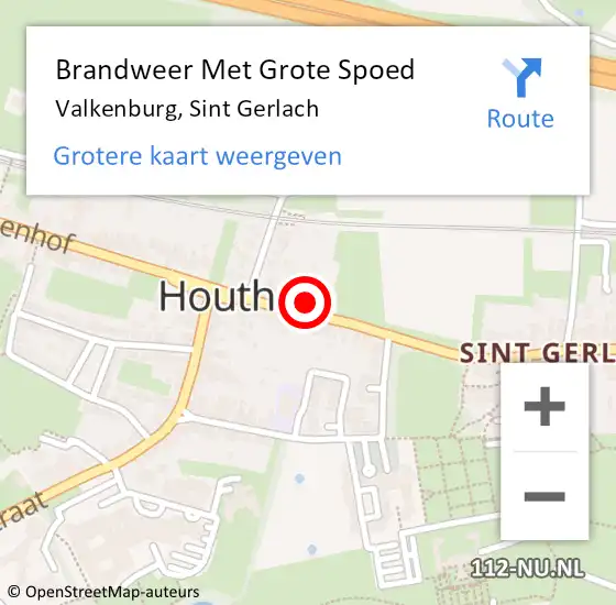 Locatie op kaart van de 112 melding: Brandweer Met Grote Spoed Naar Valkenburg, Sint Gerlach op 18 oktober 2024 08:48