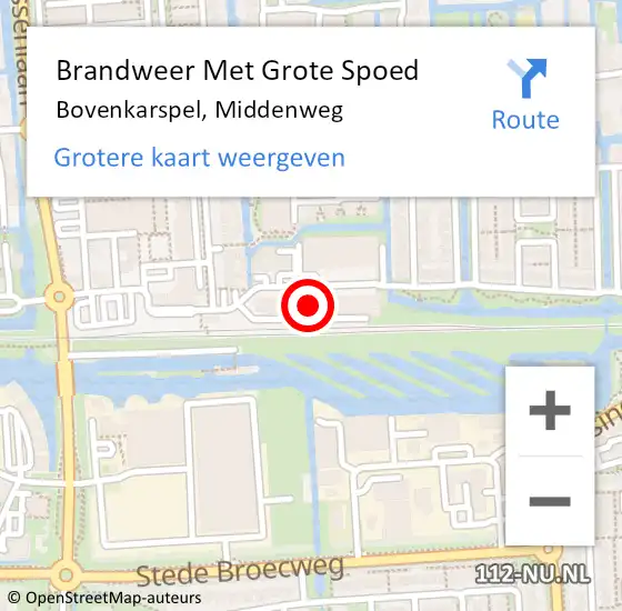 Locatie op kaart van de 112 melding: Brandweer Met Grote Spoed Naar Bovenkarspel, Middenweg op 23 oktober 2014 20:14