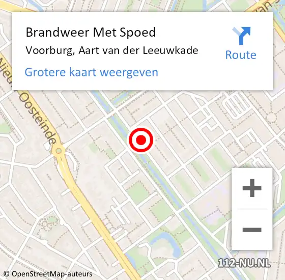 Locatie op kaart van de 112 melding: Brandweer Met Spoed Naar Voorburg, Aart van der Leeuwkade op 18 oktober 2024 09:09