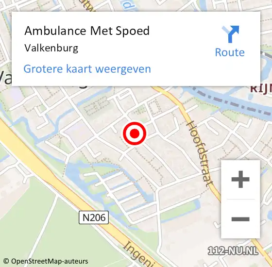 Locatie op kaart van de 112 melding: Ambulance Met Spoed Naar Valkenburg op 18 oktober 2024 09:22