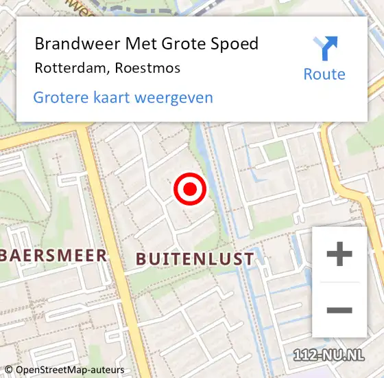 Locatie op kaart van de 112 melding: Brandweer Met Grote Spoed Naar Rotterdam, Roestmos op 18 oktober 2024 09:32