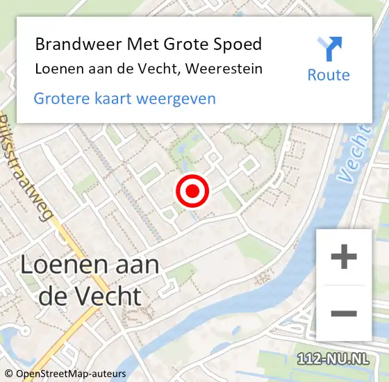 Locatie op kaart van de 112 melding: Brandweer Met Grote Spoed Naar Loenen aan de Vecht, Weerestein op 18 oktober 2024 09:33