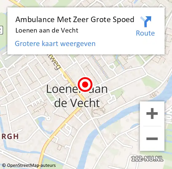 Locatie op kaart van de 112 melding: Ambulance Met Zeer Grote Spoed Naar Loenen aan de Vecht op 18 oktober 2024 09:35