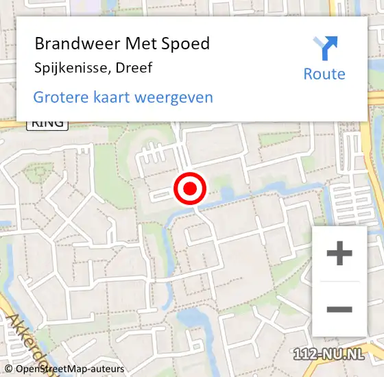 Locatie op kaart van de 112 melding: Brandweer Met Spoed Naar Spijkenisse, Dreef op 18 oktober 2024 10:19