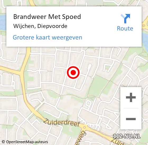 Locatie op kaart van de 112 melding: Brandweer Met Spoed Naar Wijchen, Diepvoorde op 18 oktober 2024 10:41