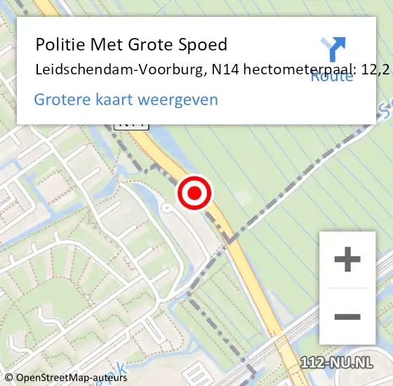 Locatie op kaart van de 112 melding: Politie Met Grote Spoed Naar Leidschendam-Voorburg, N14 hectometerpaal: 12,2 op 18 oktober 2024 11:01