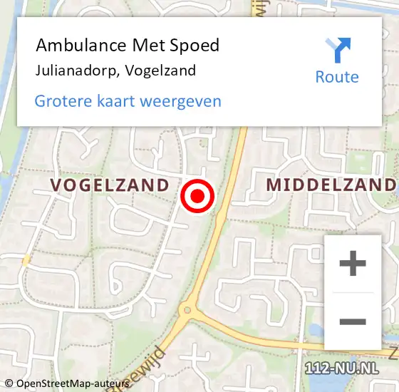 Locatie op kaart van de 112 melding: Ambulance Met Spoed Naar Julianadorp, Vogelzand op 18 oktober 2024 11:03