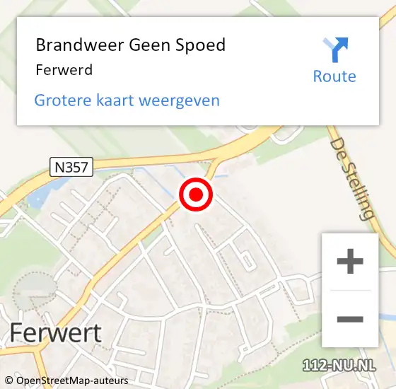 Locatie op kaart van de 112 melding: Brandweer Geen Spoed Naar Ferwerd op 18 oktober 2024 11:15