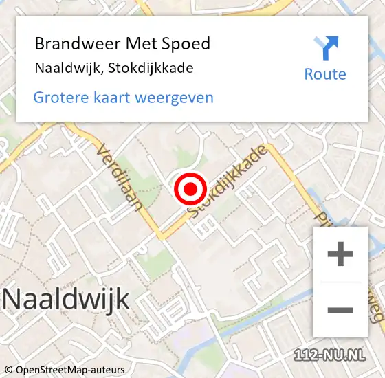 Locatie op kaart van de 112 melding: Brandweer Met Spoed Naar Naaldwijk, Stokdijkkade op 18 oktober 2024 11:17