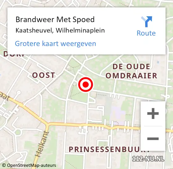 Locatie op kaart van de 112 melding: Brandweer Met Spoed Naar Kaatsheuvel, Wilhelminaplein op 18 oktober 2024 11:28