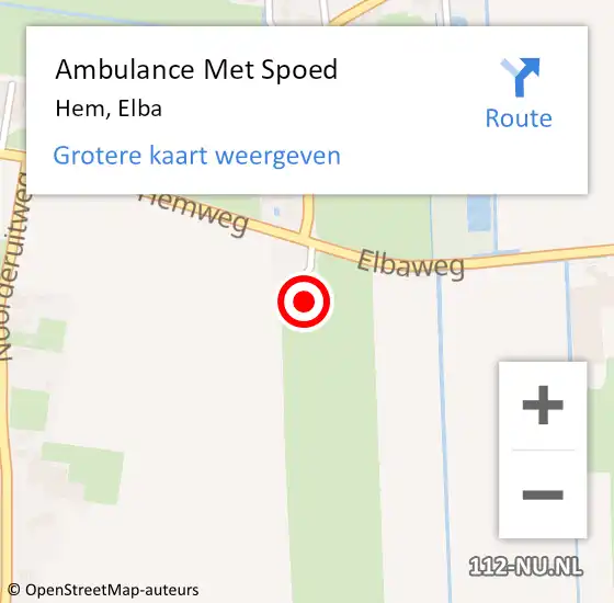 Locatie op kaart van de 112 melding: Ambulance Met Spoed Naar Hemmen, Elba op 18 oktober 2024 11:34