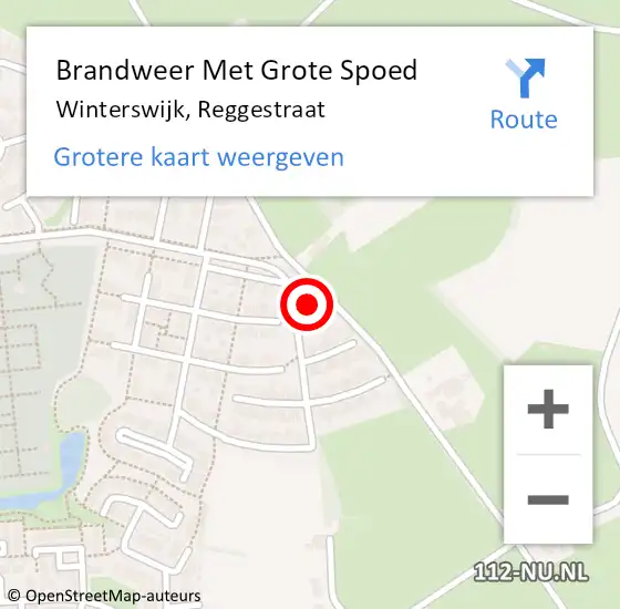 Locatie op kaart van de 112 melding: Brandweer Met Grote Spoed Naar Winterswijk, Reggestraat op 18 oktober 2024 12:04