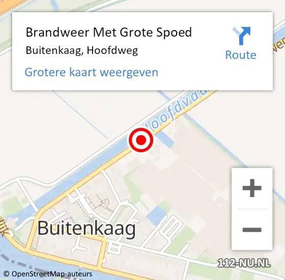 Locatie op kaart van de 112 melding: Brandweer Met Grote Spoed Naar Buitenkaag, Hoofdweg op 23 oktober 2014 21:00