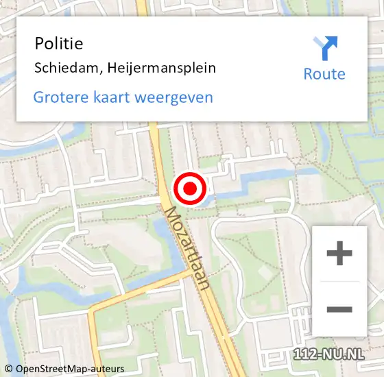 Locatie op kaart van de 112 melding: Politie Schiedam, Heijermansplein op 18 oktober 2024 13:24