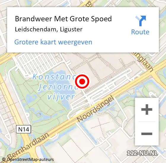 Locatie op kaart van de 112 melding: Brandweer Met Grote Spoed Naar Ter Heijde, Liguster op 18 oktober 2024 14:13