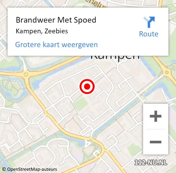 Locatie op kaart van de 112 melding: Brandweer Met Spoed Naar Kampen, Zeebies op 18 oktober 2024 14:18