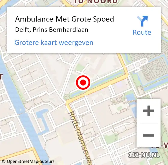 Locatie op kaart van de 112 melding: Ambulance Met Grote Spoed Naar Voorburg, Prins Bernhardlaan op 18 oktober 2024 14:32