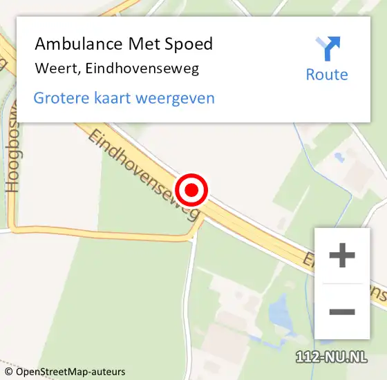 Locatie op kaart van de 112 melding: Ambulance Met Spoed Naar Weert, Eindhovenseweg op 18 oktober 2024 15:46