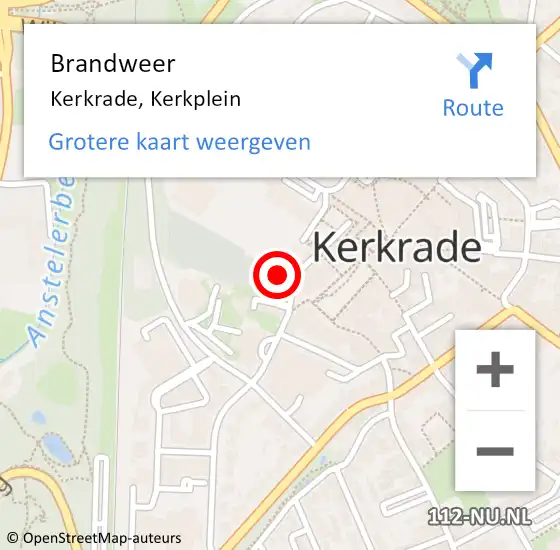 Locatie op kaart van de 112 melding: Brandweer Kerkrade, Kerkplein op 23 oktober 2014 21:22