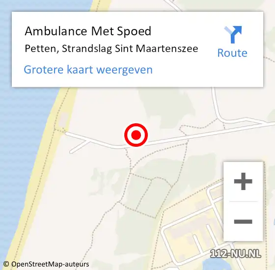 Locatie op kaart van de 112 melding: Ambulance Met Spoed Naar Petten, Strandslag Sint Maartenszee op 18 oktober 2024 16:09