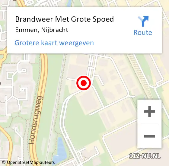 Locatie op kaart van de 112 melding: Brandweer Met Grote Spoed Naar Emmen, Nijbracht op 18 oktober 2024 16:23