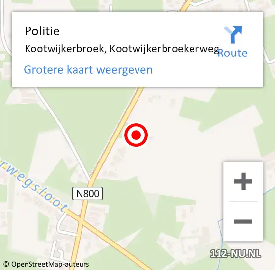 Locatie op kaart van de 112 melding: Politie Kootwijkerbroek, Kootwijkerbroekerweg op 18 oktober 2024 16:29