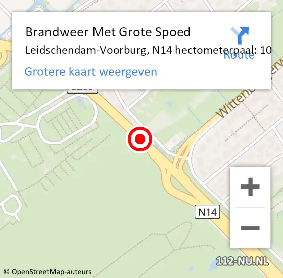 Locatie op kaart van de 112 melding: Brandweer Met Grote Spoed Naar Leidschendam-Voorburg, N14 hectometerpaal: 10 op 18 oktober 2024 16:48