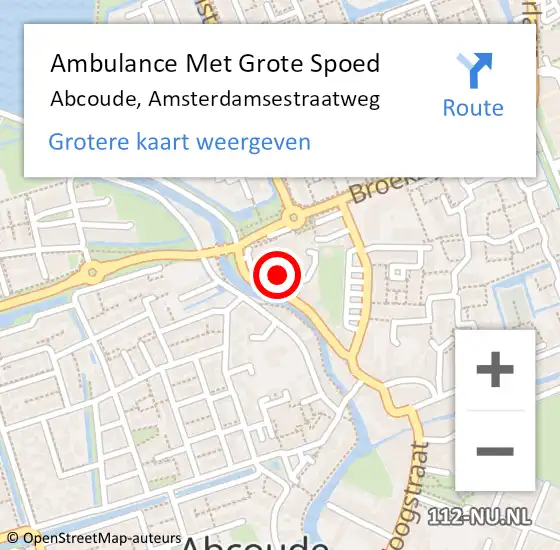 Locatie op kaart van de 112 melding: Ambulance Met Grote Spoed Naar Abcoude, Amsterdamsestraatweg op 18 oktober 2024 18:01